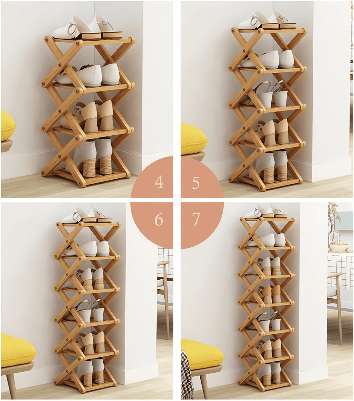 9-tasoinen kokoamaton bambuteline! 🌿👟
