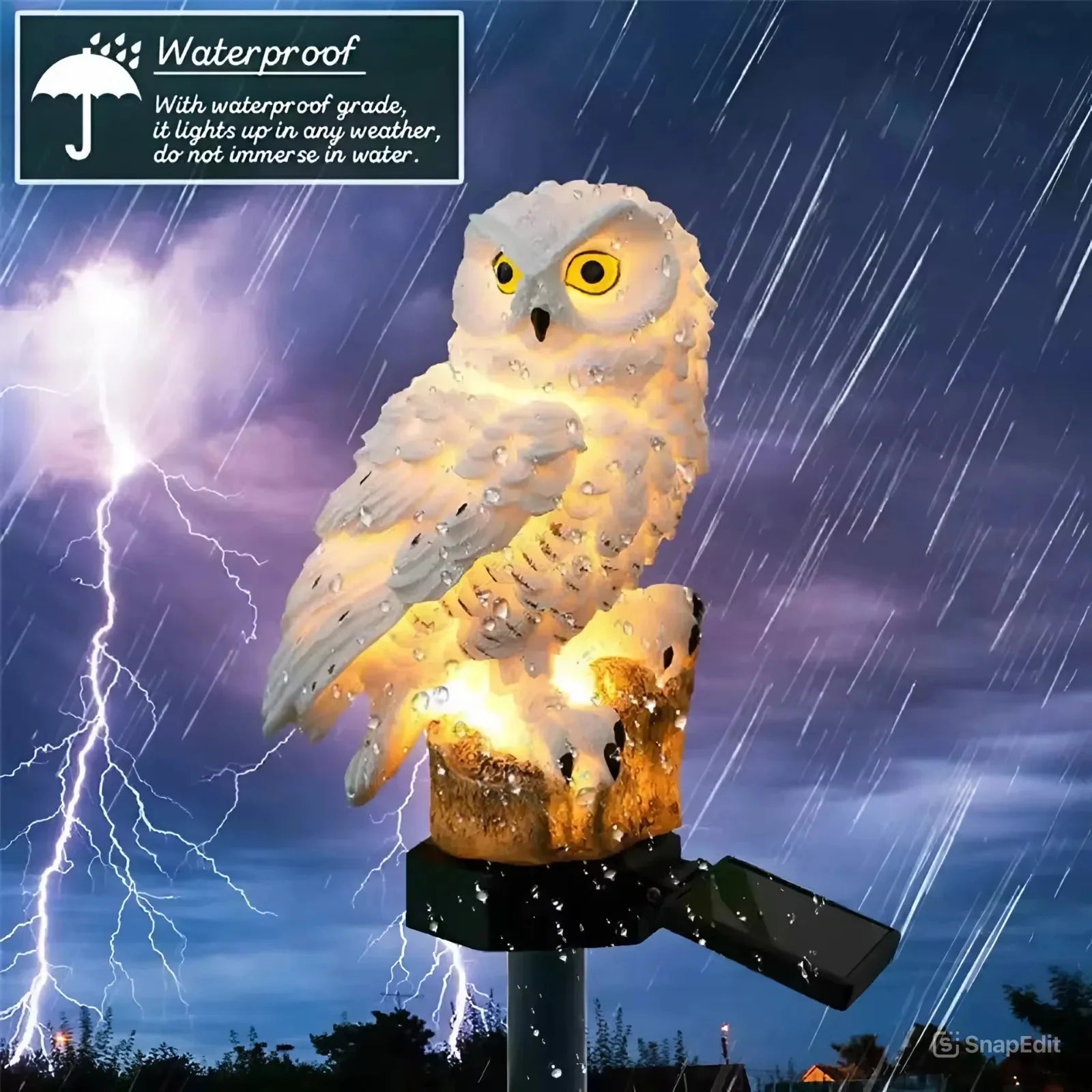 OwlGuard – Aurinkokäyttöinen LED-puutarhavalaisin