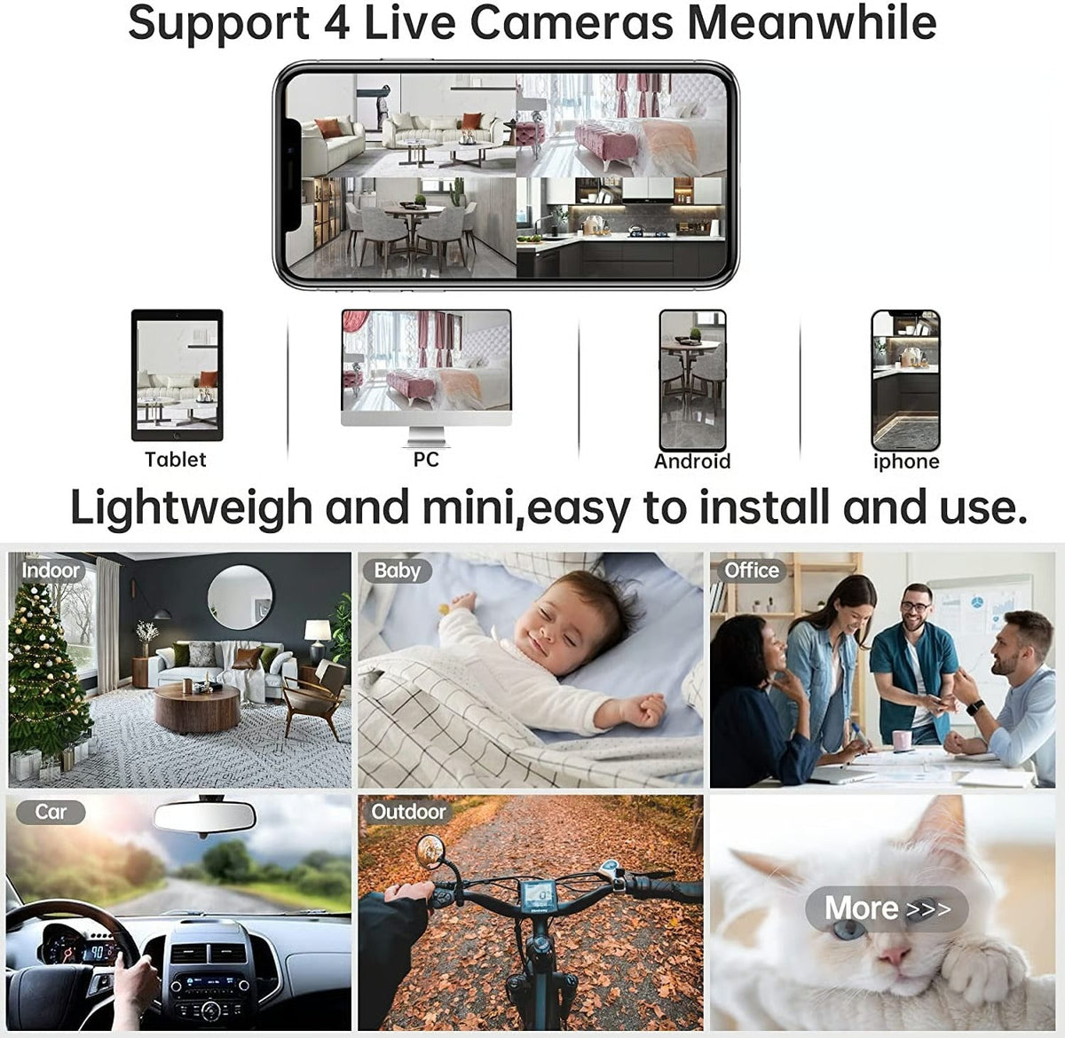 SecureSight – Minikokoinen 1080P WiFi-kamera